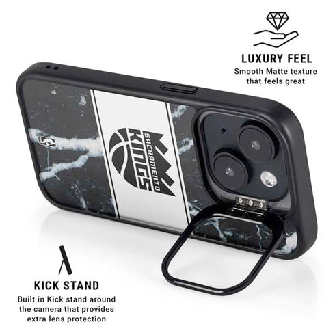 NBA Sacramento Kings Marble iPhone 14 Kickstand Case